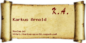 Karkus Arnold névjegykártya