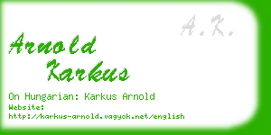 arnold karkus business card